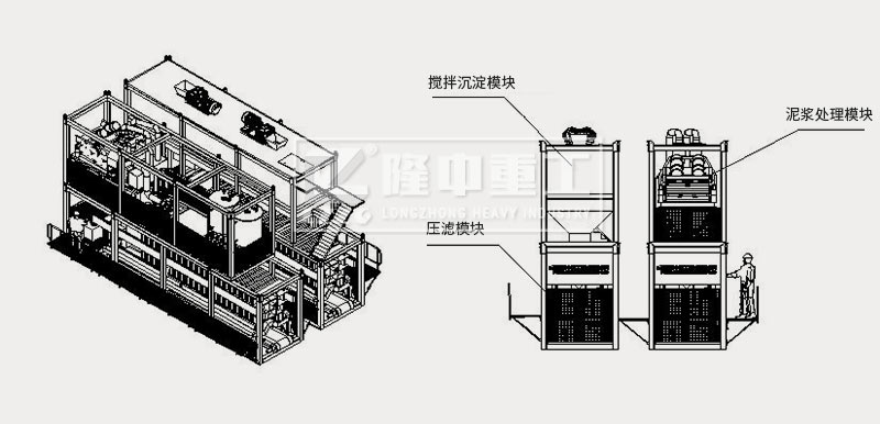 模塊化打樁泥漿處理設(shè)備結(jié)構(gòu)示意